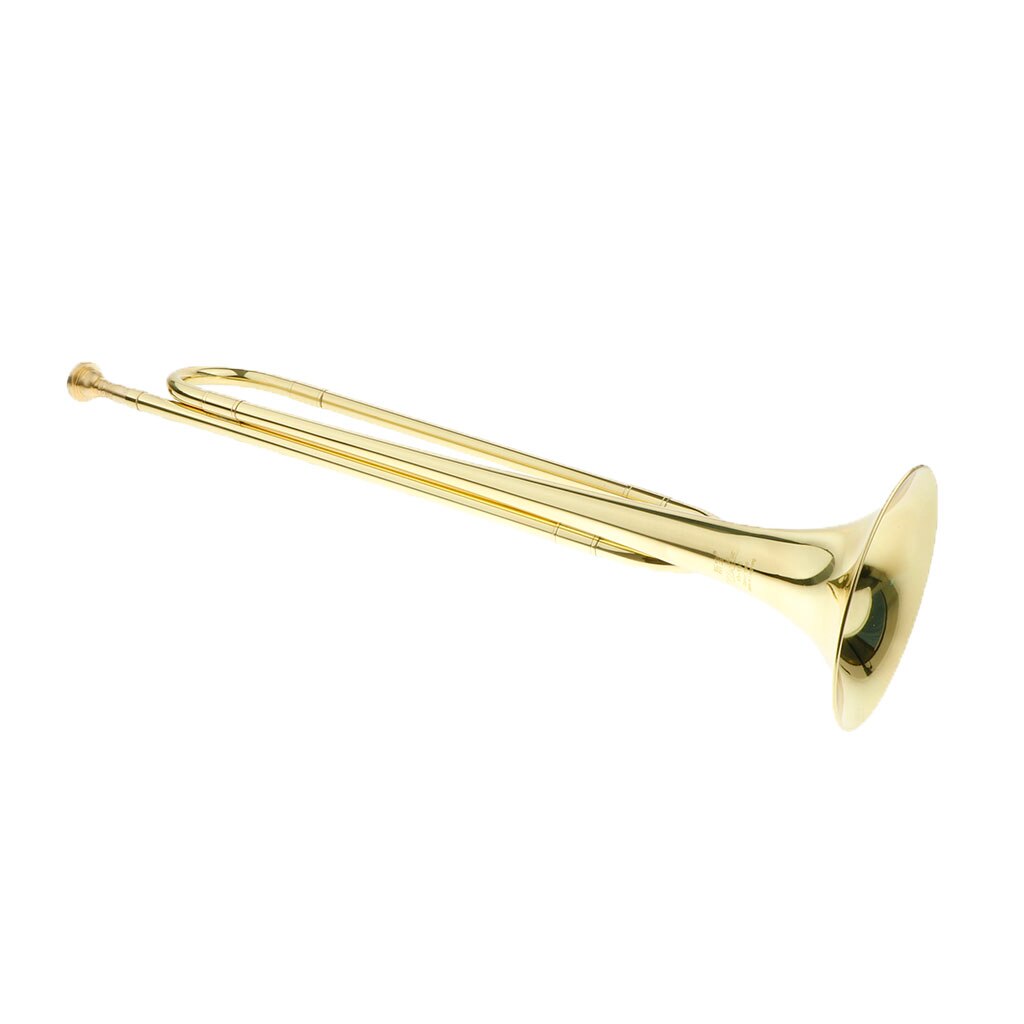 Brass Bugle, B Flat Cavalry Trumpet, Musical Instrument for Children Kids School Students Band