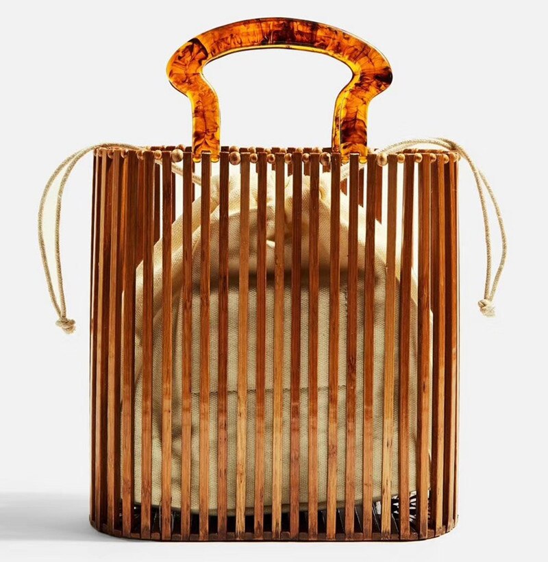 Luxe damestassen, acryl handvatten, geweven tas, bamboe tas, gestikte holle tas, clutch, bali strandtas