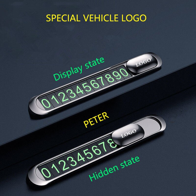 Lichtgevende Auto Tijdelijke Parkeerkaart Telefoon Nummer Houder Aantallen Stickers Forford St Accessoires