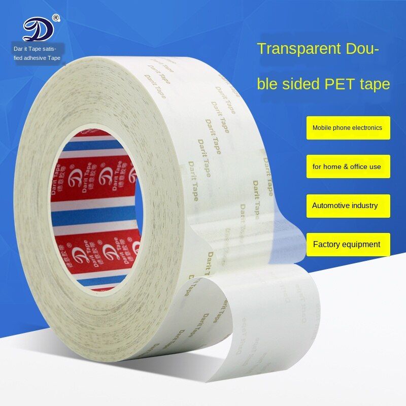 Ruban adhésif Transparent Double face en PET pour peinture diamant, sans piste, résistant aux hautes températures, Ultra-mince, électronique