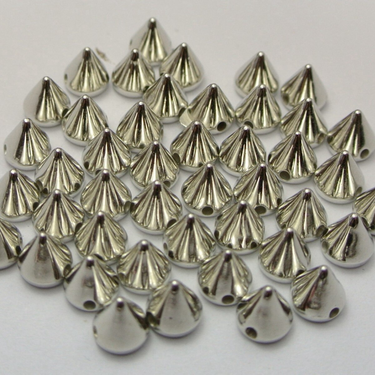 Craft DIY Metallic Silver/Gold Acrylic Rock Punk Spike Taper Stud Beads 6mm-12mm