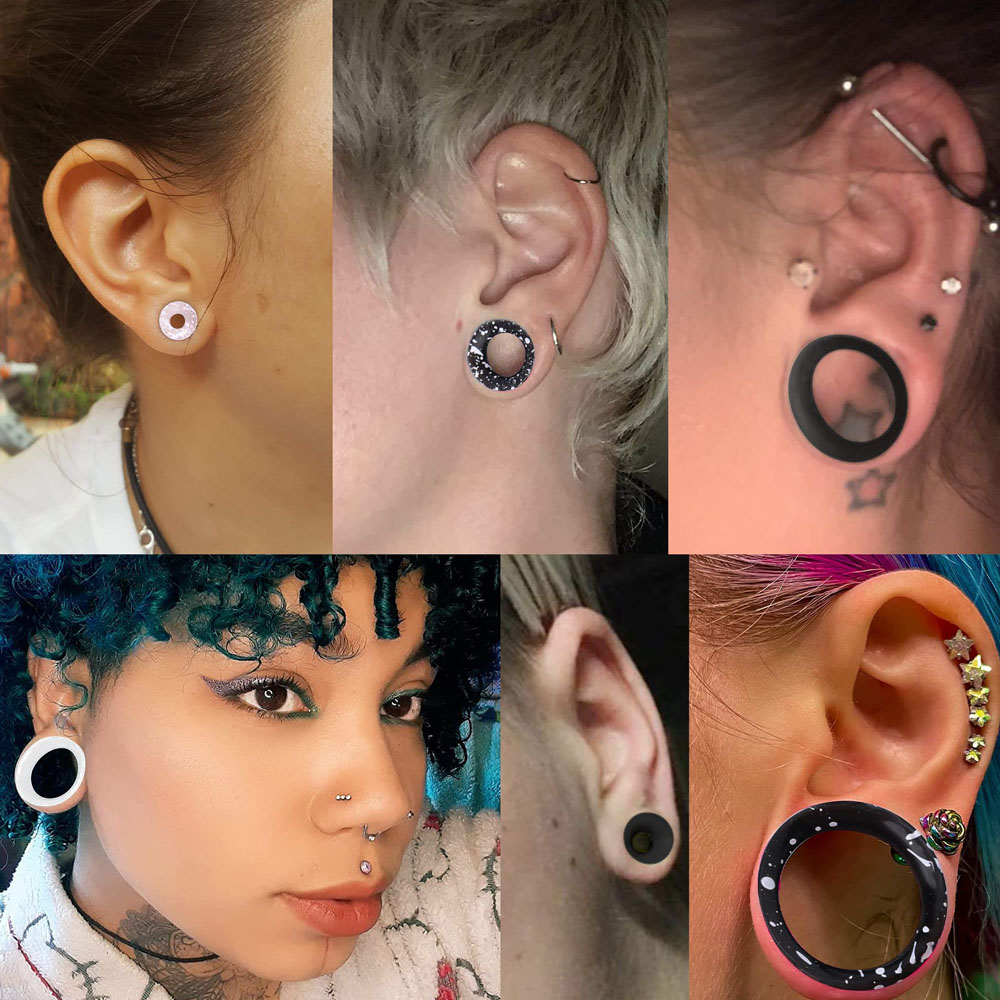 Dilatadores de oreja de silicona para hombres y mujeres, dilatadores flexibles, expansores de doble campana, joyería para Piercing de oreja, 2-8 piezas