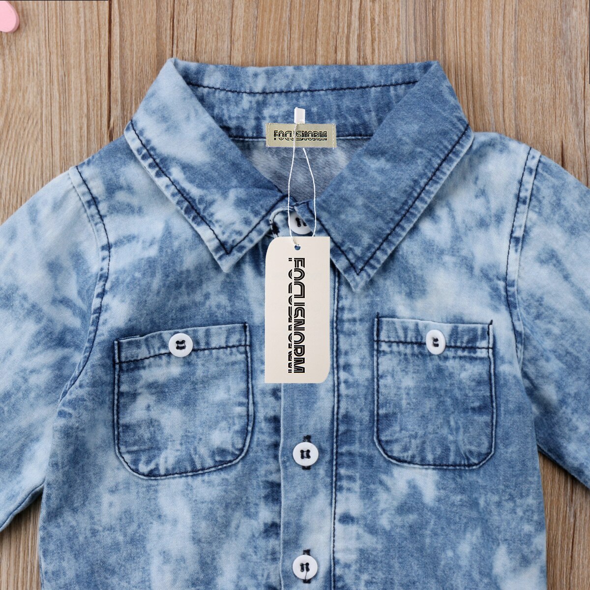 Newborn Infant Kids Baby Boy Girl Denim Romper Jumpsuit Clothes Outfit Long Sleeve Romper 0-24 Months