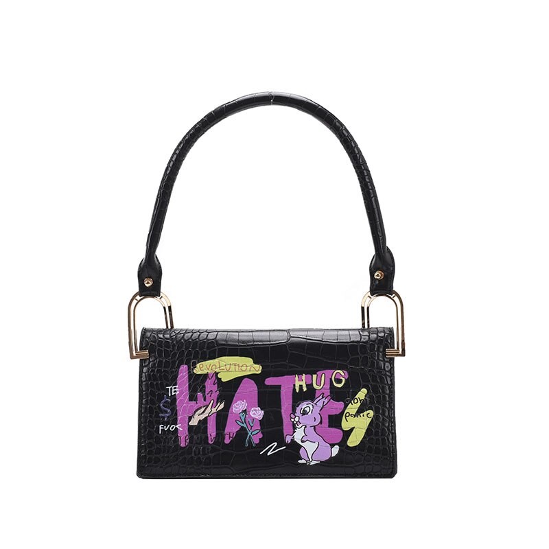 Luksusowe torebki damskie francuski styl skórzana torba na ramię małe torebki dla kobiet sprzęgła torebka moda klapka torebka na ramię: czarny ramię torba