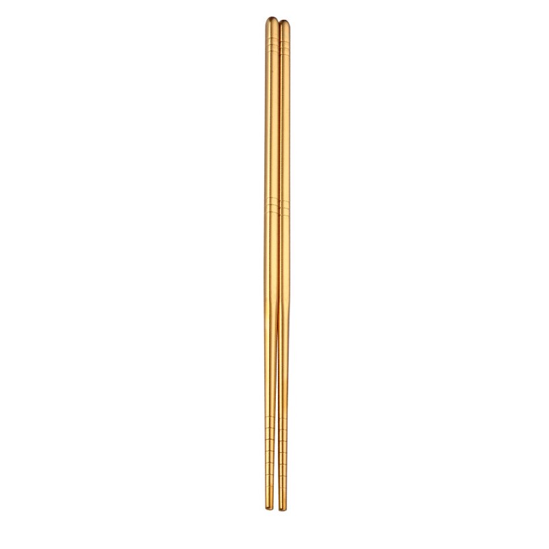 1 Paar Rvs Chopstick Metalen Chop Sticks Antislip Chinese Servies Voor Sushi Chinese Voedsel Bruiloft Keuken Benodigdheden: gold