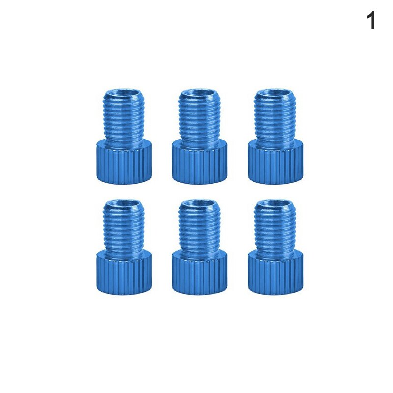 6 Pcs Aluminum Bicycle Bike Valve PRESTA to SCHRADER Converter Car Valve Adapter: sky blue