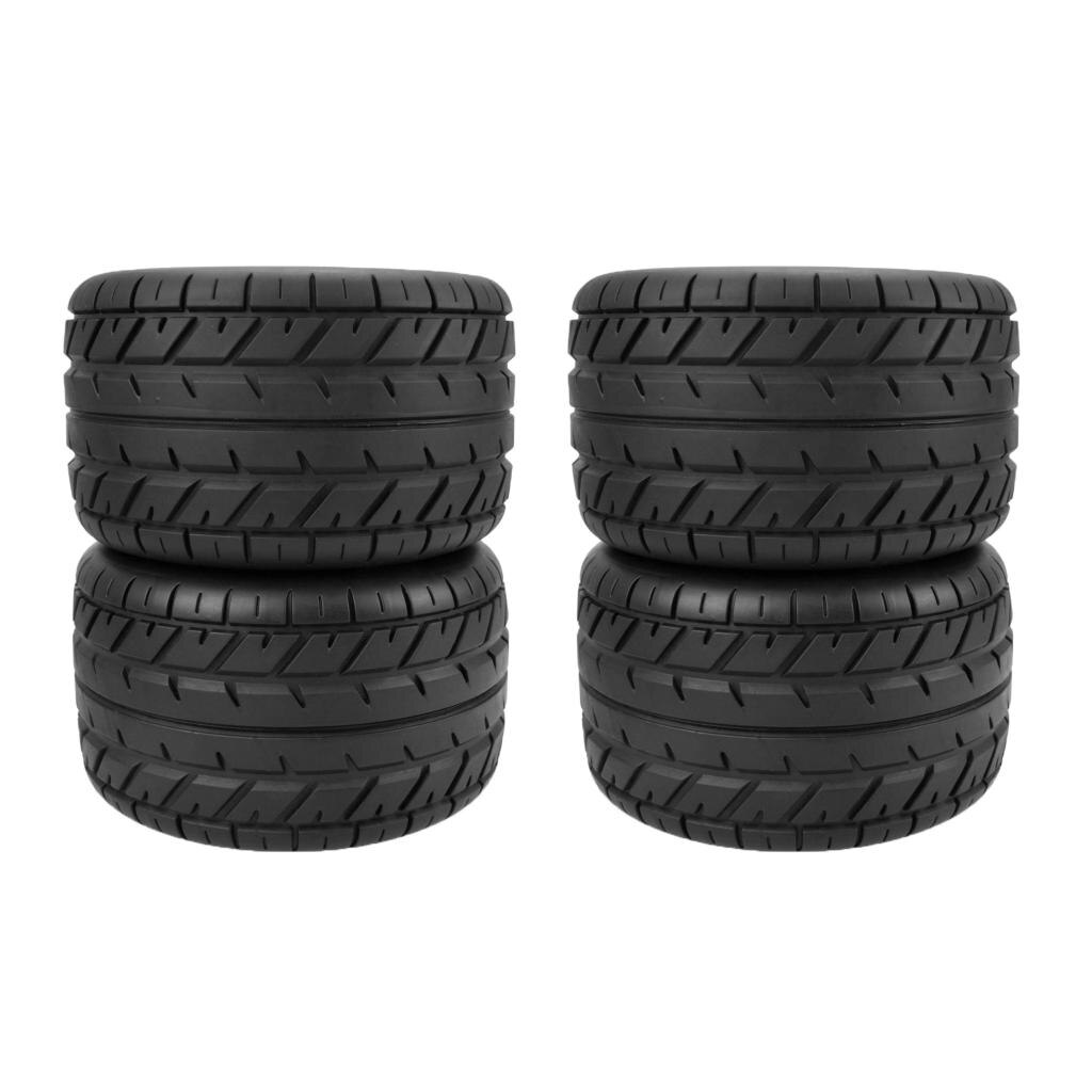 RC Car Tires Tyre and Wheels 6-Spoke Black for HSP HPI 1/10 Scale Monster Truck Bigfoot Car 4pcs