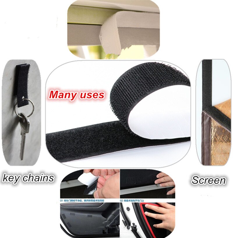 25MM*1M/Pair Black/White Hook And Loop Self Adhesive Fastener Strong Tape Home Decotation