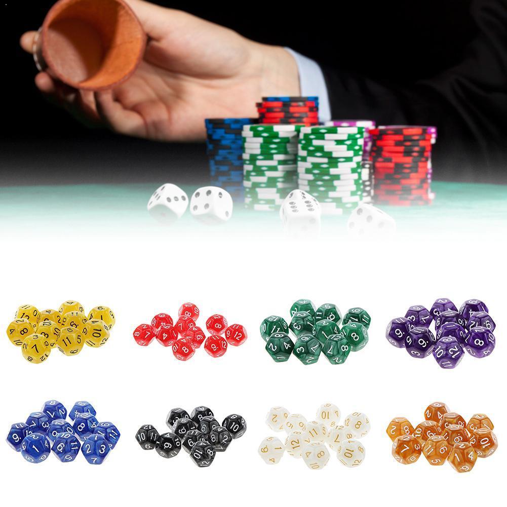 Dados de 12 caras D12, dados poliédricos para familiar, juego de rol, Club D & D, accesorios de acrílico, juego de Pub, E3A0, 10 Uds.