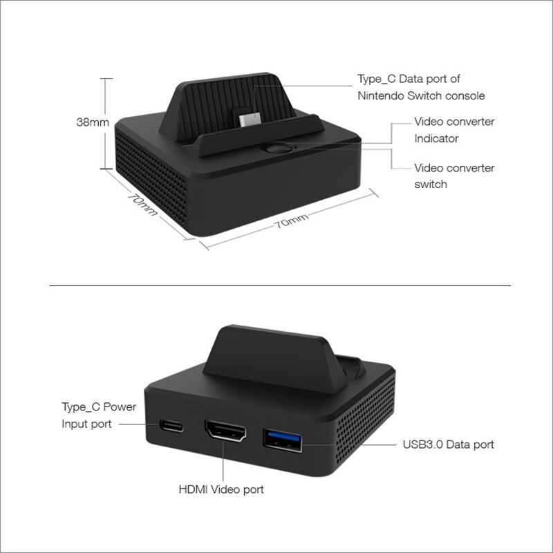 Portable Switch TV Dock Charging Stand Docking Station HDMI Converter Bracket Play Stand Holder for Nintendo Switch