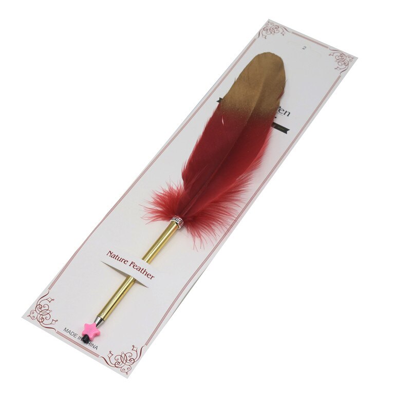 1 stuk balpen met ganzenveer, gouden spuitverf, metalen balpen, handtekeningpen, kerst- of trouwpen: Jujube