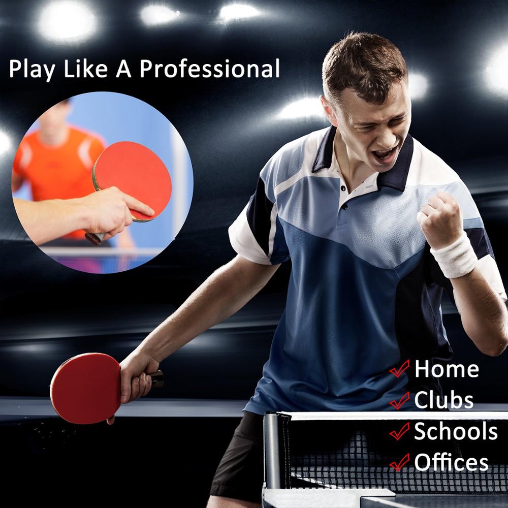 Outtobe Table Tennis Racket Ping Pong Paddle Set with 2 Bats and 2 Ping Pong Balls and Table Tennis Paddle Case