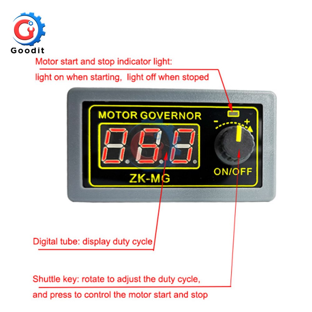 Dc 9-60v 12a digital display pwm likströmsmotorregulator 500w fläktkontroller justerbar frekvens arbetscykel övre nedre med omkopplare