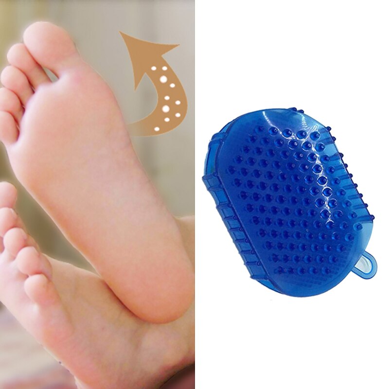 1 stk bløde silikone massage scrub handsker til afskalning af kropsbadebørste eksfolierende handsker fodbørste til badet kropsbørste