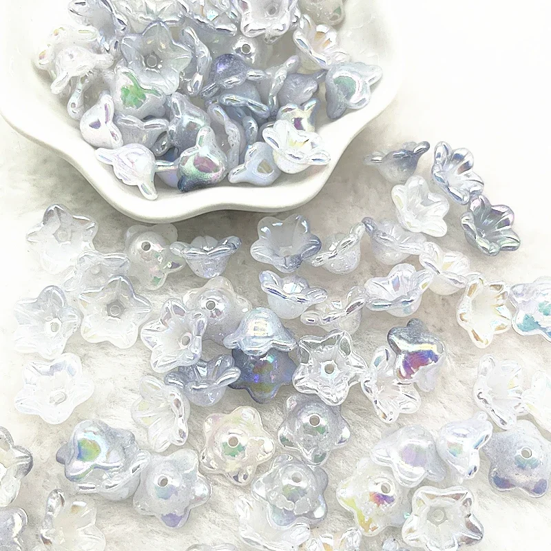 50 Uds. De tapas de cuentas acrílicas de campana de cambio Gradual de 7x13mm, accesorios de joyería, dijes, pulseras, cuentas espaciadoras para fabricación de joyas: CAMEL