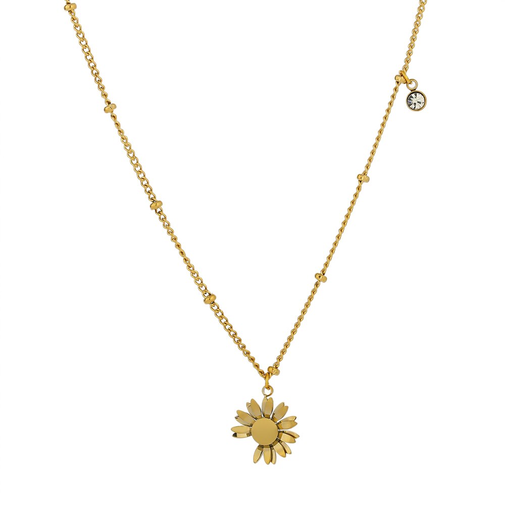 Yhpup 316 in Acciaio Inox Pendente Del Fiore Ciondola Collana in Oro 2020 Gioielli Alla Moda per le Donne di Modo Banale Della Collana Del Collare: Default Title