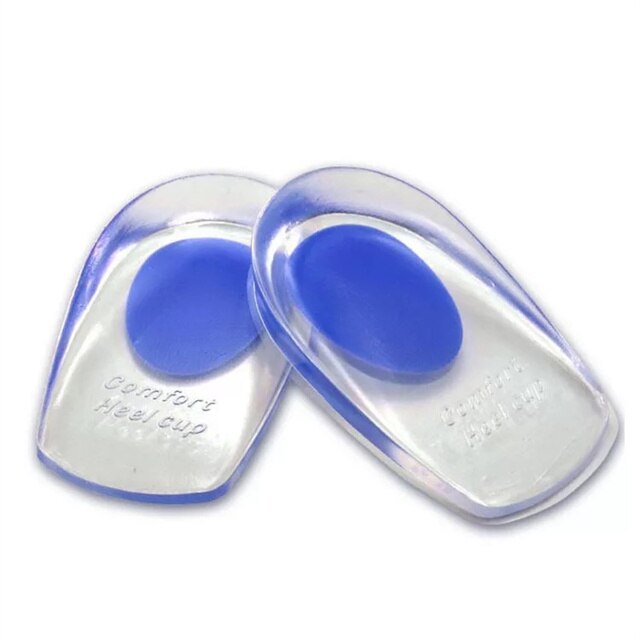 Verhoogde Siliconen Hak Pads Hiel Pads Hielspoor Fasciitis Plantaris Pads Hiel Pijn Pads Inlegzolen Twee-Kleur Hak Cups voet Pad: Blue L