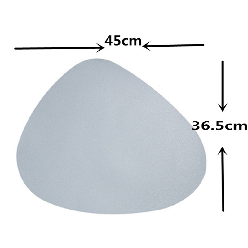 Conjunto de placemats de couro pu de formato irregular, à prova de óleo, à prova d'água, dupla face, para cozinha, mesas de bistrô, bares, cafeterias