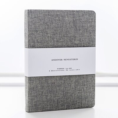 Cuaderno de con cubierta de tela Simple de 32K, cuaderno bonito en blanco para viajeros: Grey / 14.2x9.5cm