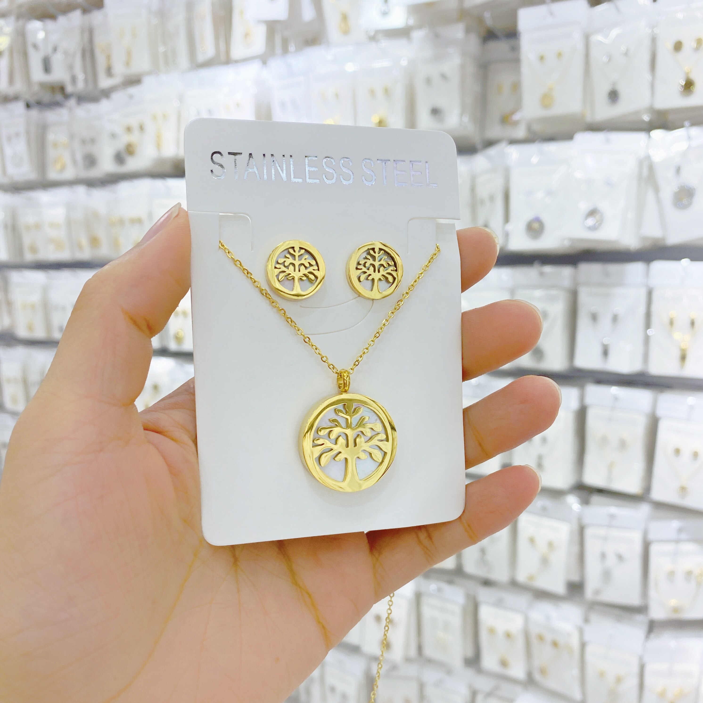 Roestvrijstalen ketting voor dames, heren, hartvormige boomhanger, choker, roségouden ketting, verlovingssieraden