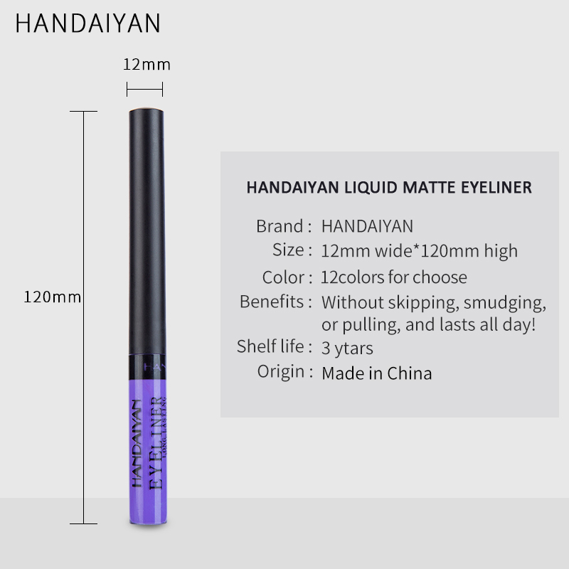 Bunte Neon- Grün Weiß matt Flüssigen Eyeliner Bleistift Wasserdicht machen-hoch Flüssigkeit Auge Liner Blau Gelb Augen Kosmetik Stift TSLM1
