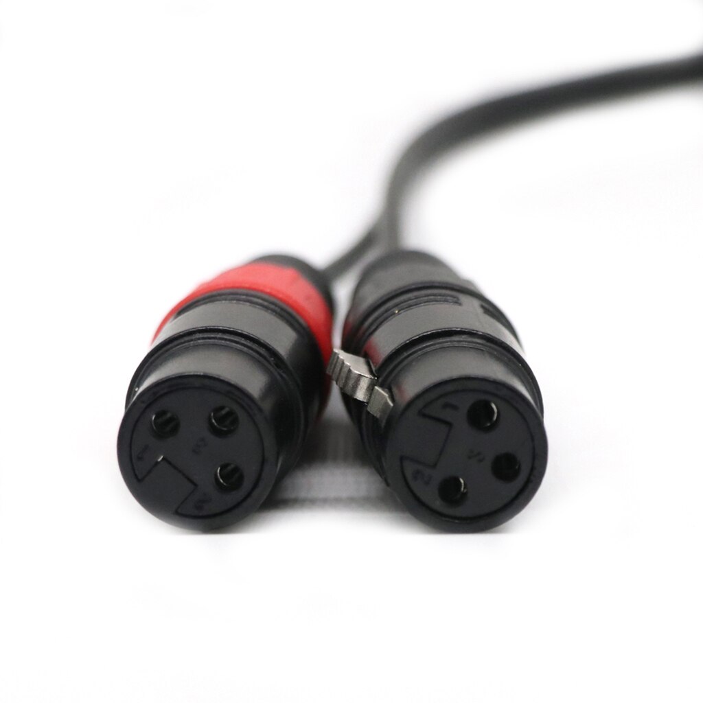 3.5Mm 1/8 ''Trs Stereo Stekker Trs Audio Jack Om Dual Xlr 3pin Vrouwelijke Y Splitter Kabel Aansluiten cord Stereo Audio 1FT