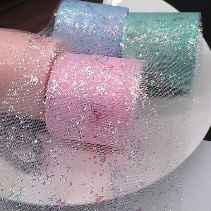Rollo de tul brillante, cinta de 6cm x 25 yardas para bricolaje, lazo hecho a mano y decoración de boda, suministros para , falda tutú para Baby Shower