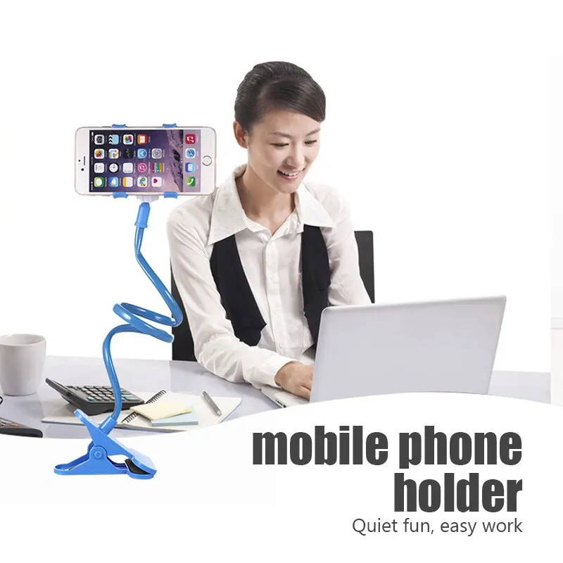 Universal- Faul Halterung praktisch Halfter Schwanenhals Ständer Stents flexibel Bett Schreibtisch Tisch Clip Halterung für Smartphone Halfter