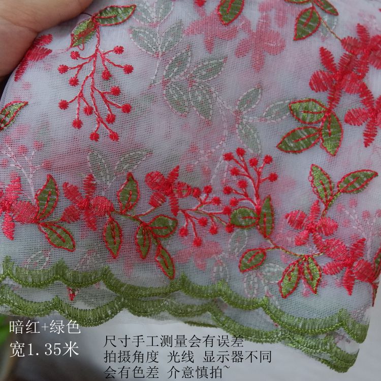 50cm*136cm organza bloemen borduurwerk brede kant stof diy rok kleding stof schaduwgordijn handgemaakte accessoires: 6