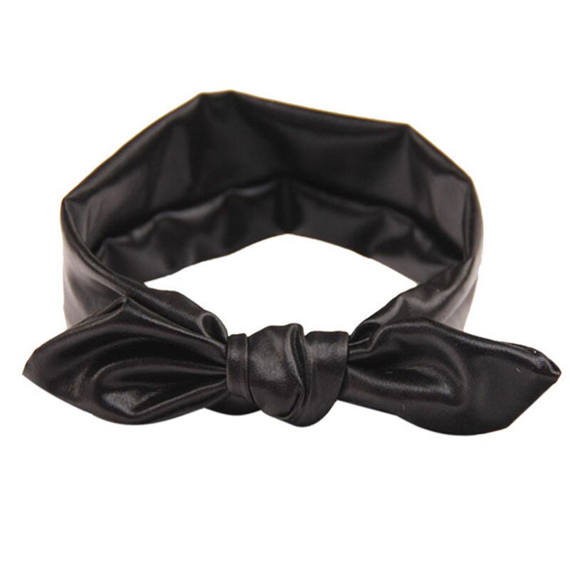 2017 venda quente klv crianças bandana hairbands para meninos meninas moda coelho design elasticidade lavar ouro bebê bandana acessório de cabelo: Black
