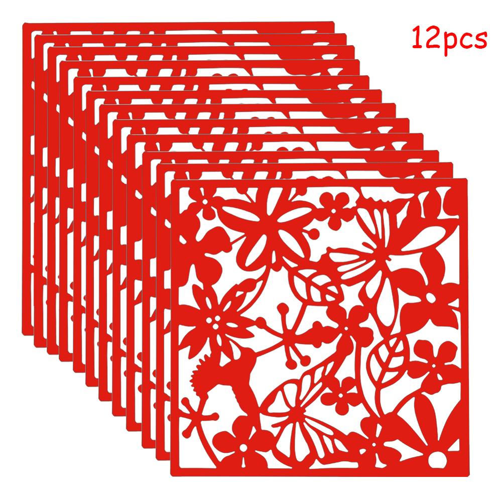 Plastic Hanging Screen Wall Partition Hanging Room Divider Panels for Living Dining Room Office Restaurant Decoration 4/8/12pcs: 12pcs Red