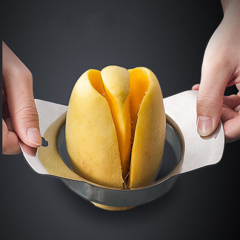Kreative Mangos Obst Cutter Maschine Fleisch Separator Edelstahl Mango schneiden Küche Gerät Zubehör