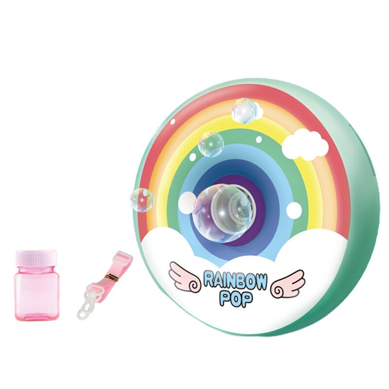 Elektrische Bubble Machine Regenboog Automatische Bubble Blower Met Muziek Licht Outdoor Game Kids Kinderen Speelgoed: green
