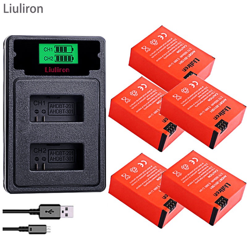 3.7v 1600mAh Go Pro Hero 3 3+ gopro3 gopro 3 Hero3+ battery with case + LCD DUAL USB charger for Gopro hero 3 3+ camera