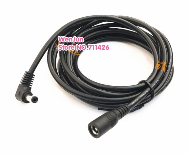 1.5M/3M/5M elbow 19V power extension cable DC 5.5*2.5 male to female power cable DC 5.5x2.5mm for notebook / Projector 1pcs/lot