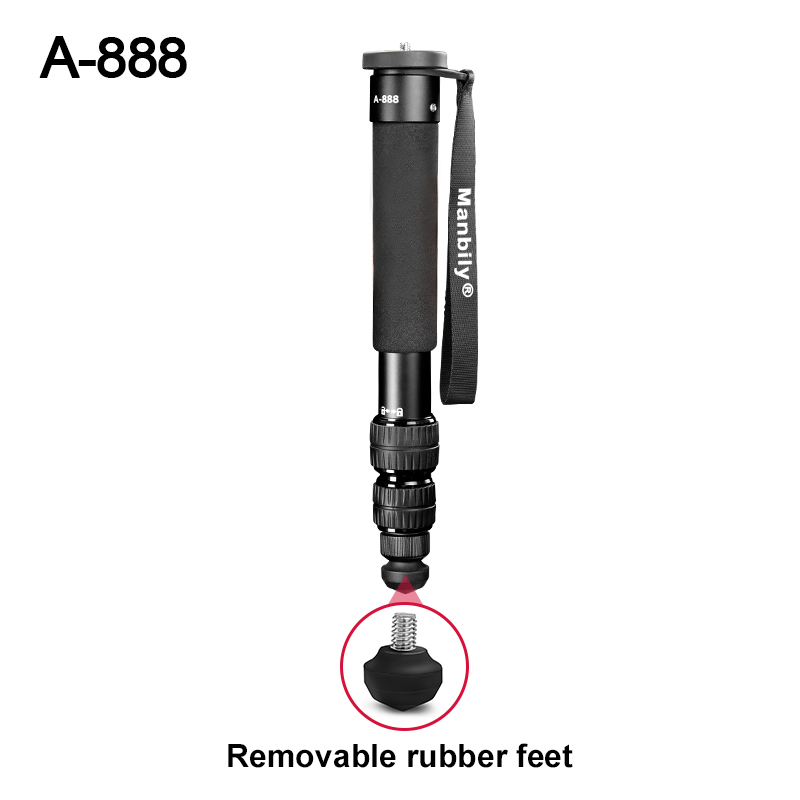 Manbily a -888 bärbart resemonopod selfie-stång 7 sektioner för iphone dslr-kamera gopro lättviktshållare 31cm max tube 32mm: Grön