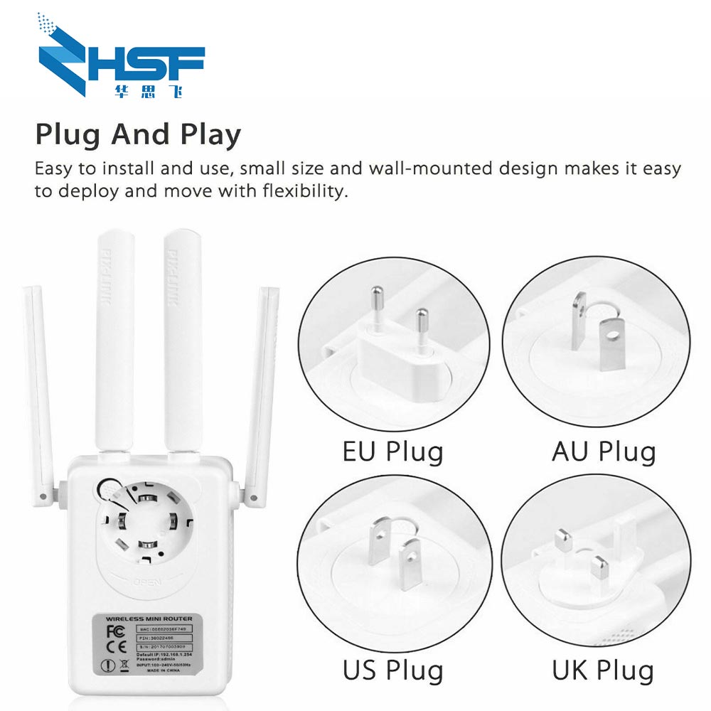 2.4GHz WiFi 300Mbps router senza fili Ad contralto Guadagno Antenne Ripetitore Del Ripetitore estensore Rete Domestica 802.11N RJ45 2 Porte Lungo distanza