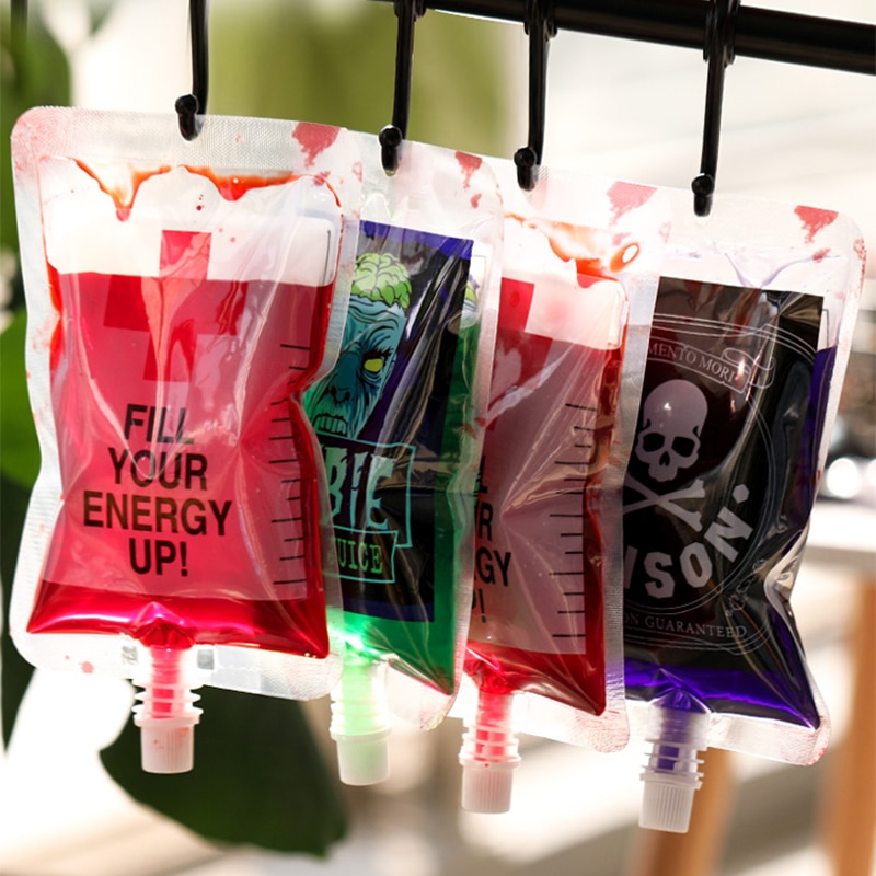 1pc beverage bag Halloween plasma bag beverage juice packaging bag 25ml wine bag bar decoration props prank toy