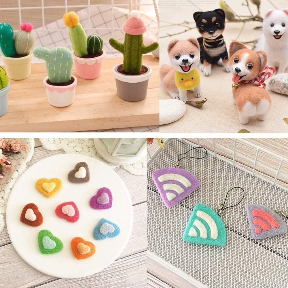 Nonvor-agujas de fieltro para manualidades, moldes de fieltro de lana de Color para principiantes, hilo para manualidades de tela, mango de madera y espuma DIY, 21 unidades, 7 unidades