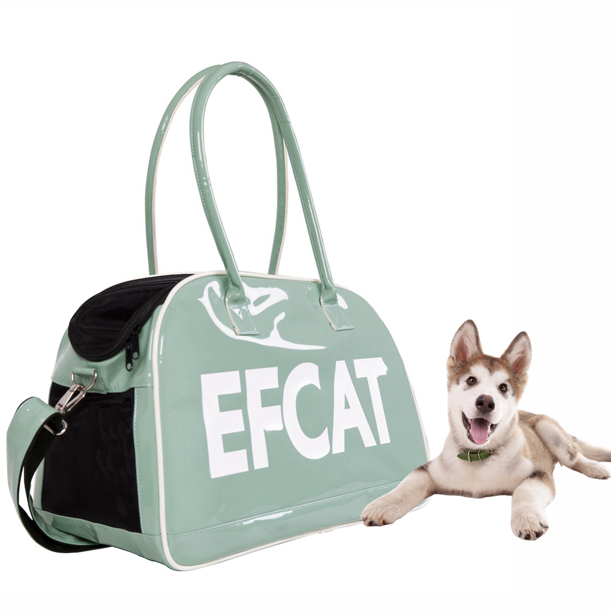 Grote Hond Kat Draagtas Mode Zilveren Tas Vervoer Carrying Voor Puppy Kitty