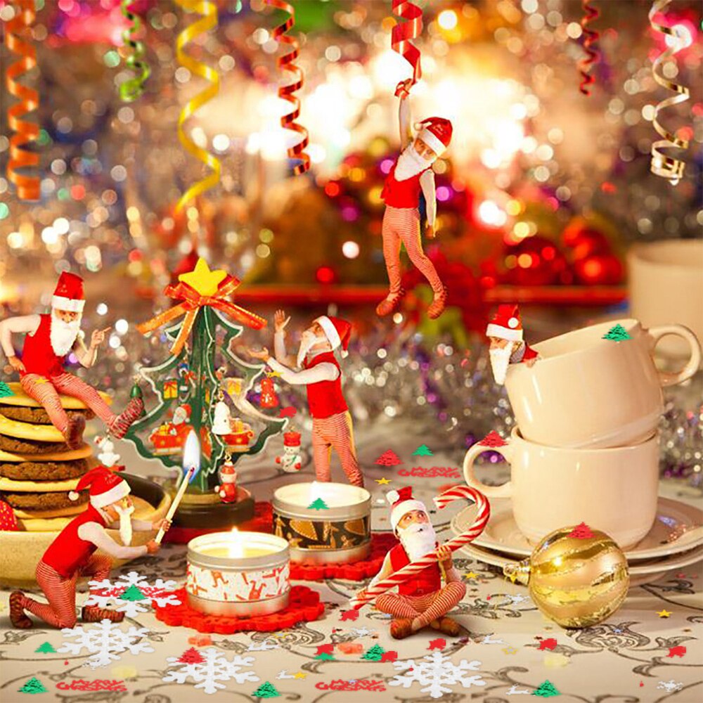 Confettis de noël arbre de noël, flocon de neige, bonhomme de neige, cerf, paillettes, pour joyeux noël, nouvel an, fournitures de fête