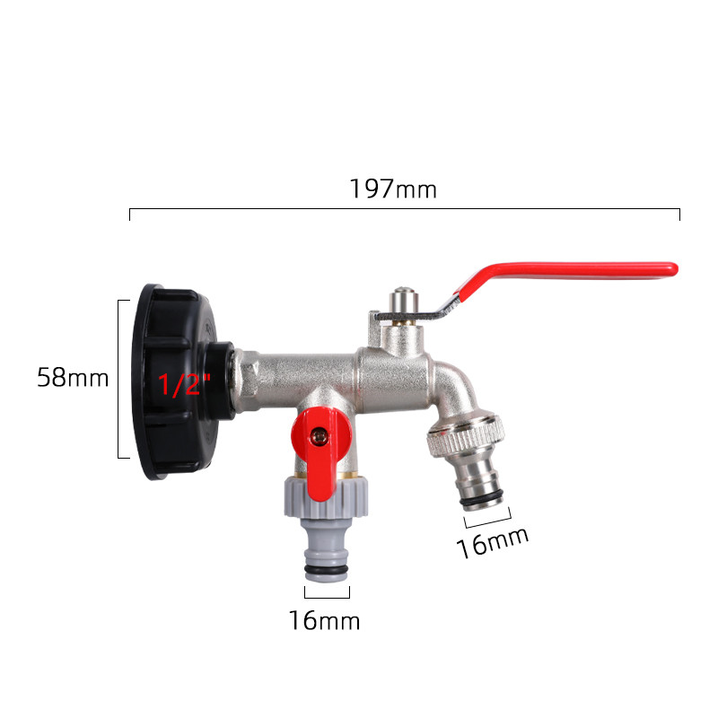 S60 * 6 Ibc Tank Adapter 1000L Ibc Tank Fittingen Tuinslang Connector Vervanging Valve Fitting: 13
