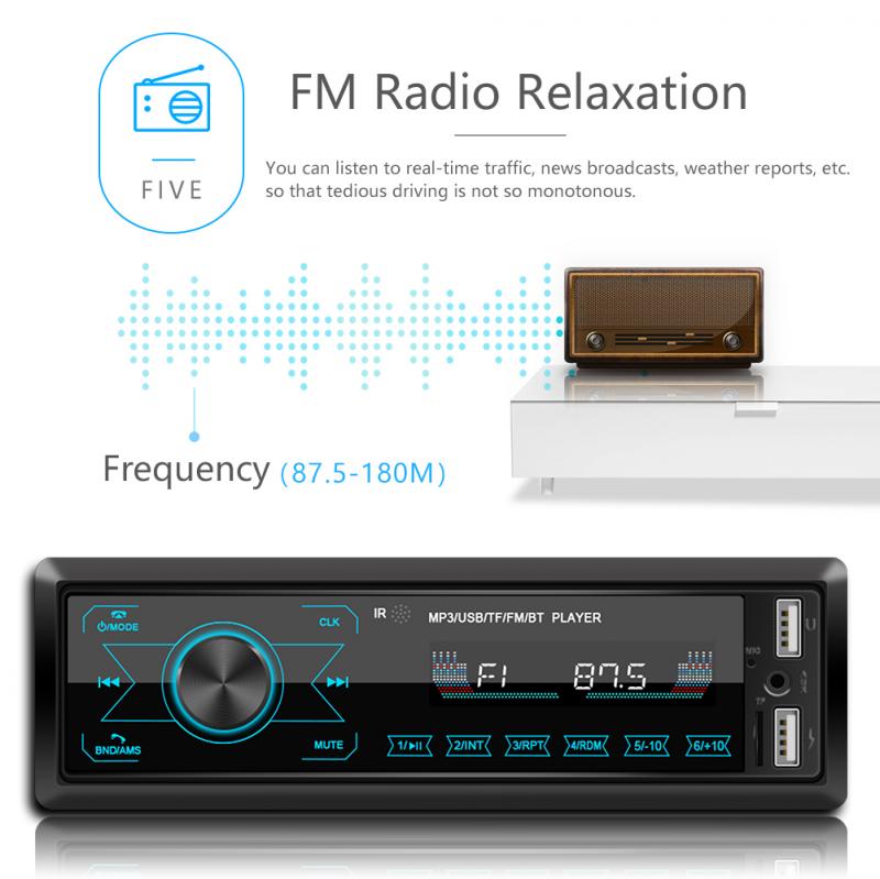Car-styling M10 Car Bluetooth MP3 Player In Dash AUX-in Radio Receiver Head Unit LCD Display Car Accessories Interior: Default Title