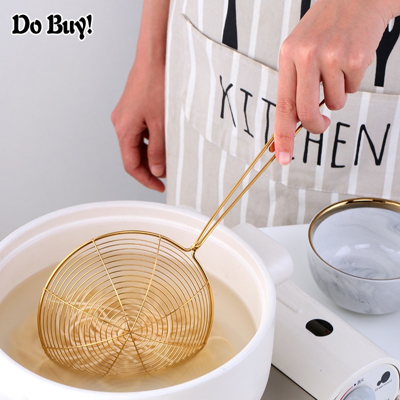 1 stk mesh si rustfrit stål holdbart køkkenmel håndholdt skærm mesh si mel sigte olie si dørslag