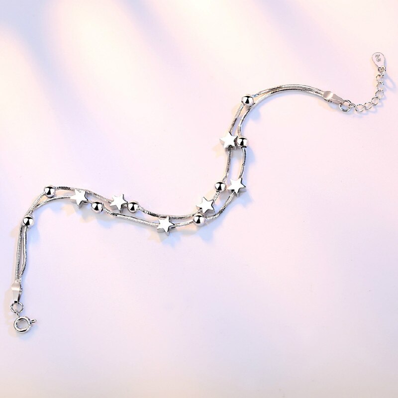 925 carimbo de prata esterlina jóias de alta qualidade moda mulher pulseira retro quadrado simples pulseira comprimento 20cm fecho