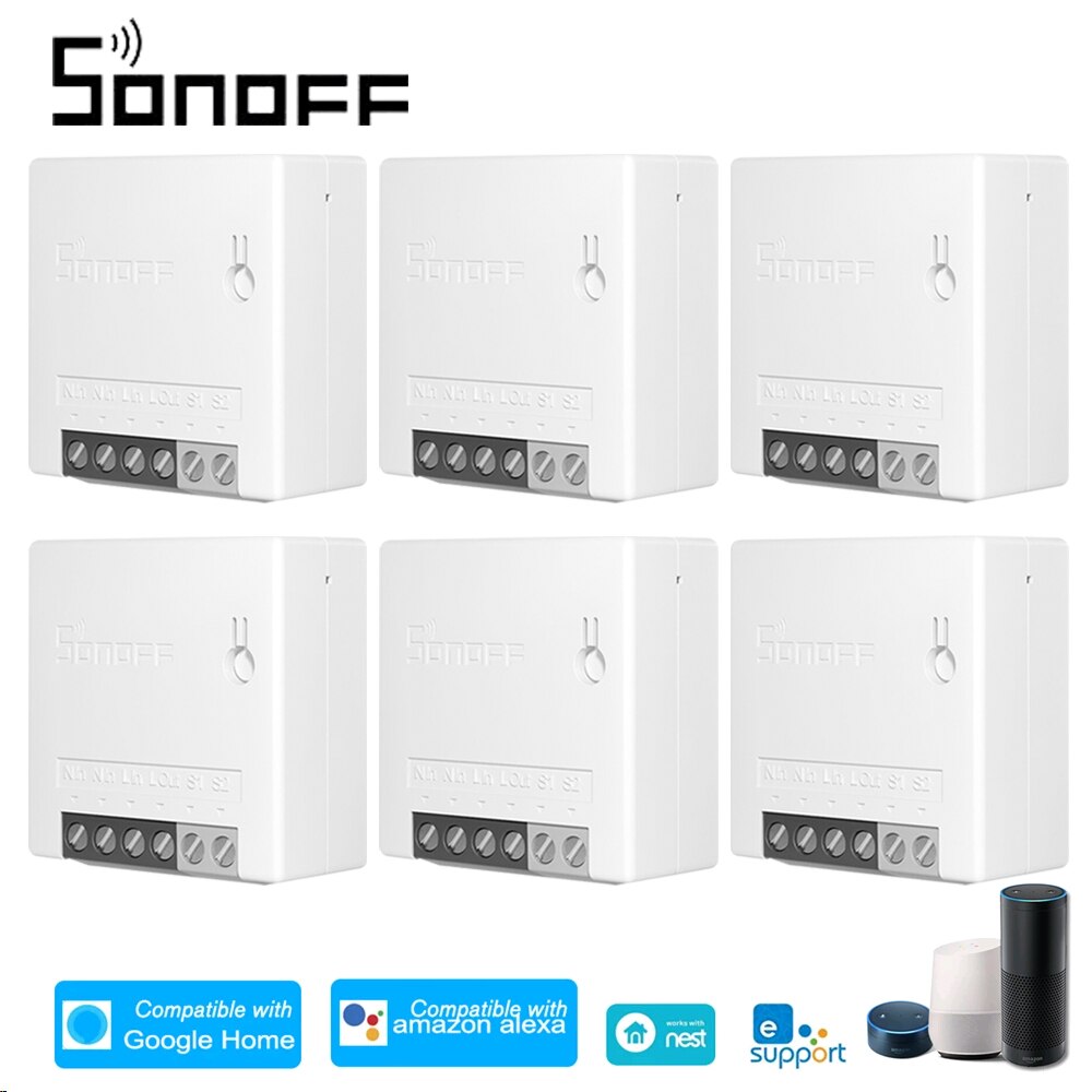 Sonoff Mini R2 Diy Wifi Schakelaar Twee Manier Smart Switch Kleine Body Timer Lichtschakelaar Afstandsbediening Module MINIR2 Voor alexa Google: 6Pcs