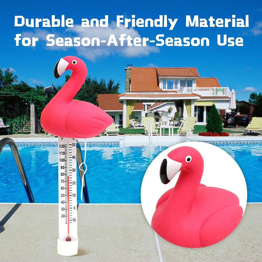 Drijvende Zwembad Thermometer Water Temperatuurmeter Cartoon Flamingo Vorm Thermometers Met String