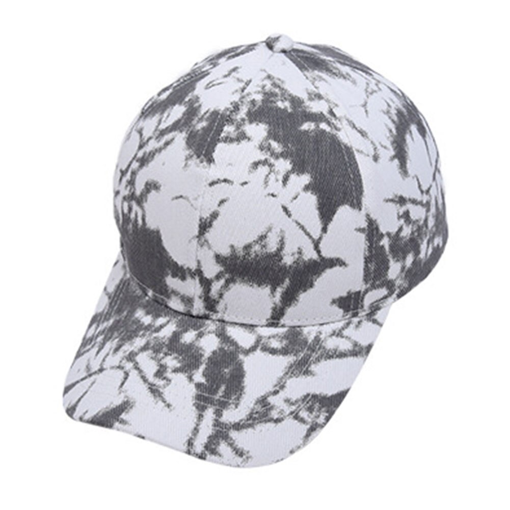 Women Summer Portable Cotton Blend Baseball Cap Outdoor Sports Casual Travel Tie Dye Adjustable Criss Cross Ponytail