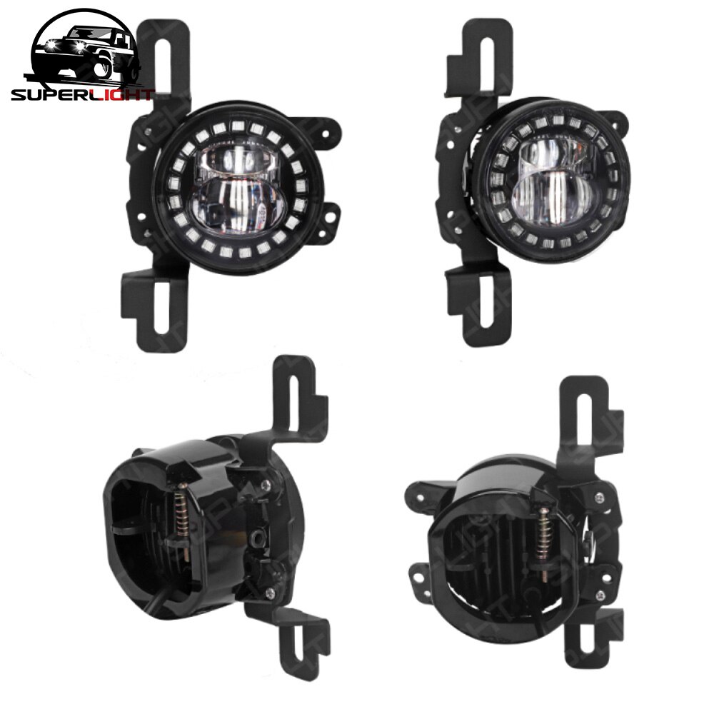 SUP-LIGHT 4" Mounting Bracket for Jeep Wrangler Hard Rock, Rubicon X, 10th Anniversary Edition Fog Lights