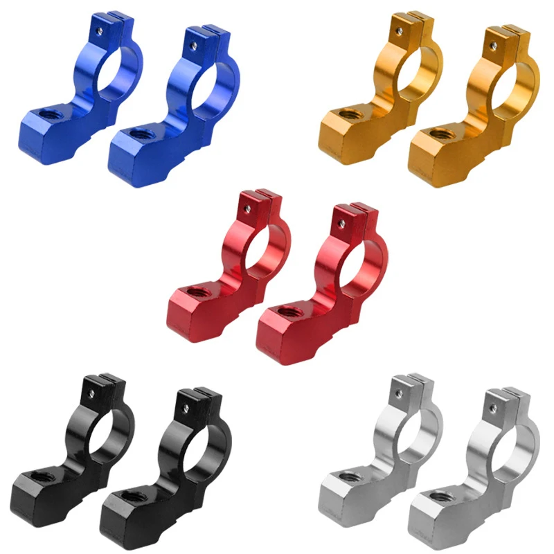 2 Stuks Motorfiets Fiets Atv Achteruitkijkspiegel Beugel Mount Adapter Houder Klem Schroef Cnc Aluminium 22Mm 7/8 "Stuur Universeel